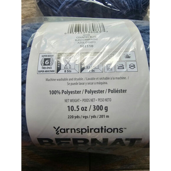 4 COUNTRY BLUE BERNAT BLANKET 10106 - Picture 2 of 3